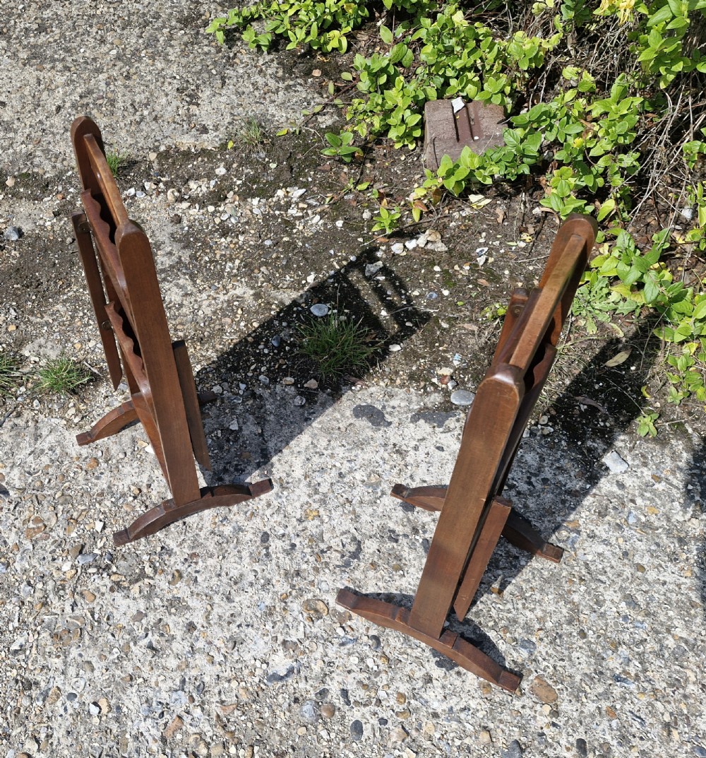 Pair of Anglo Indian folding table top cake and sandwich stands. View V