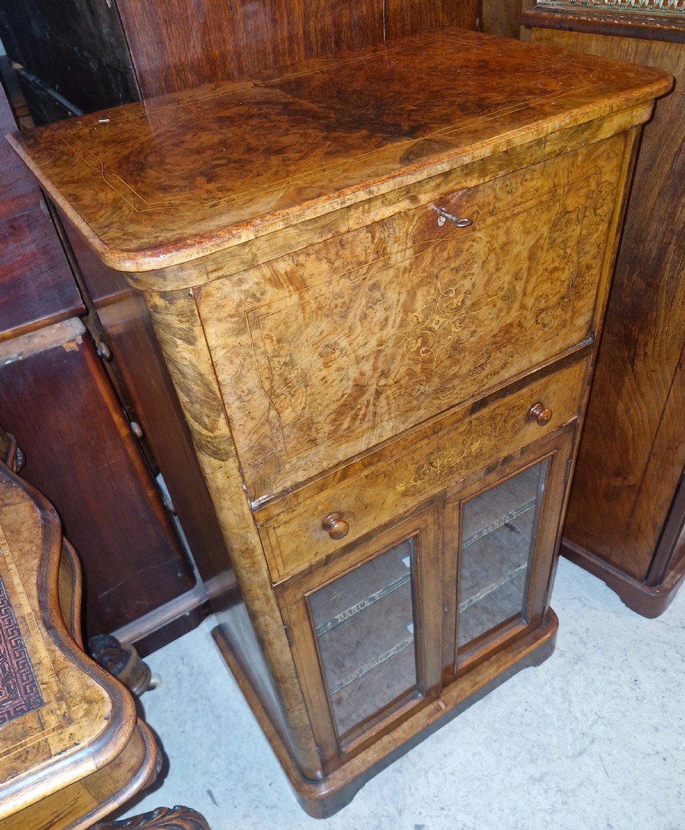 Victorian walnut music cabinet.  View V