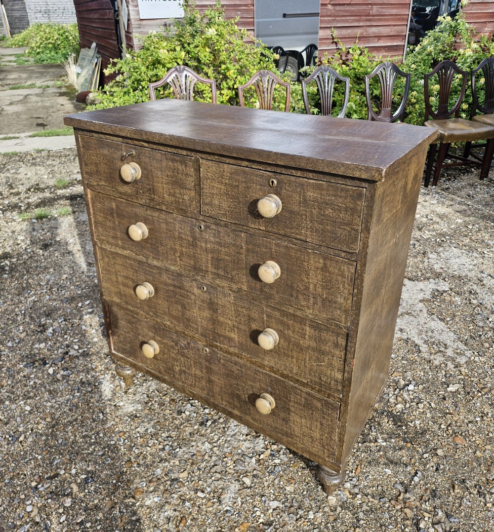 Victorian scumbled pine chest of drawers 