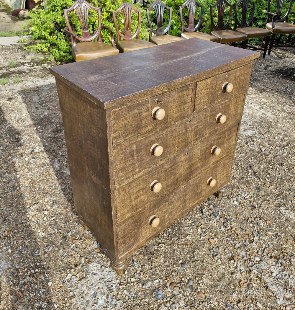 Victorian scumbled pine chest of drawers  View V