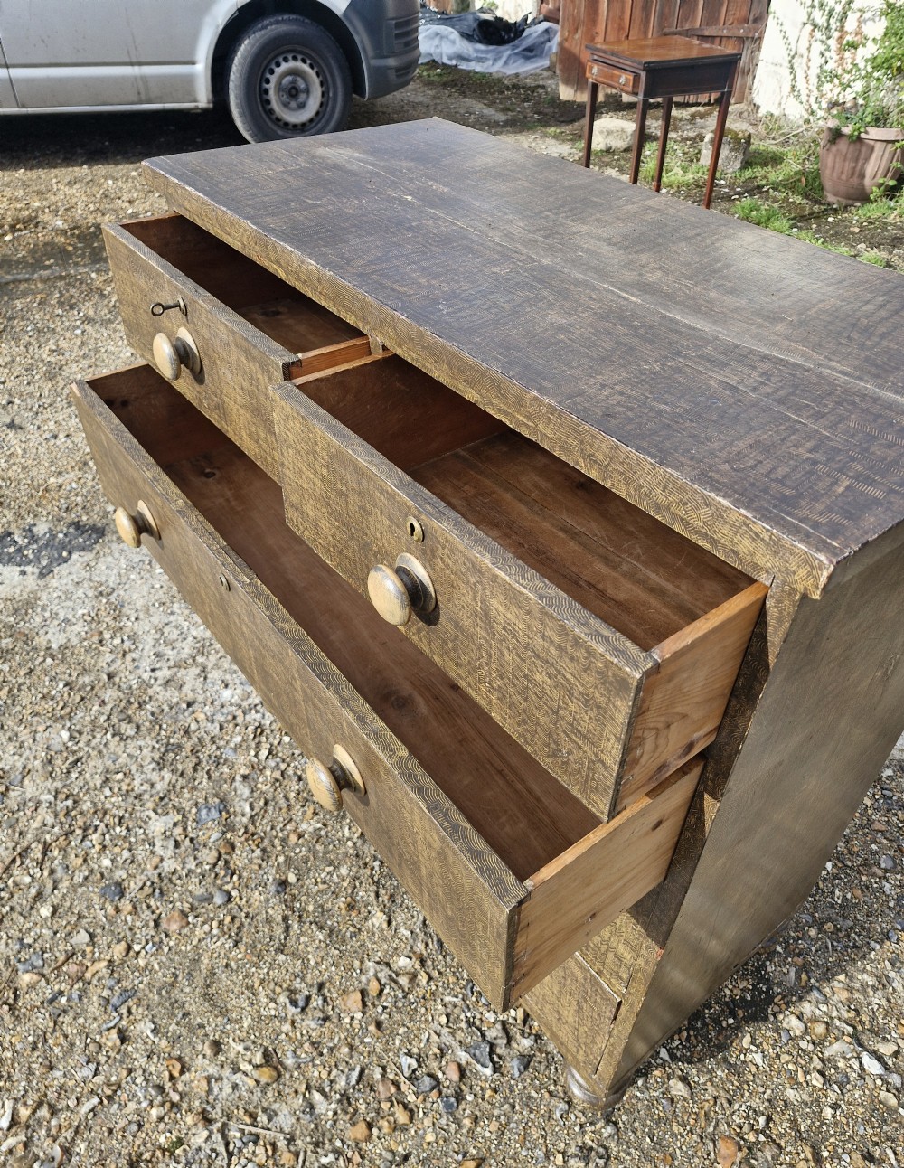 Victorian scumbled pine chest of drawers  View VI
