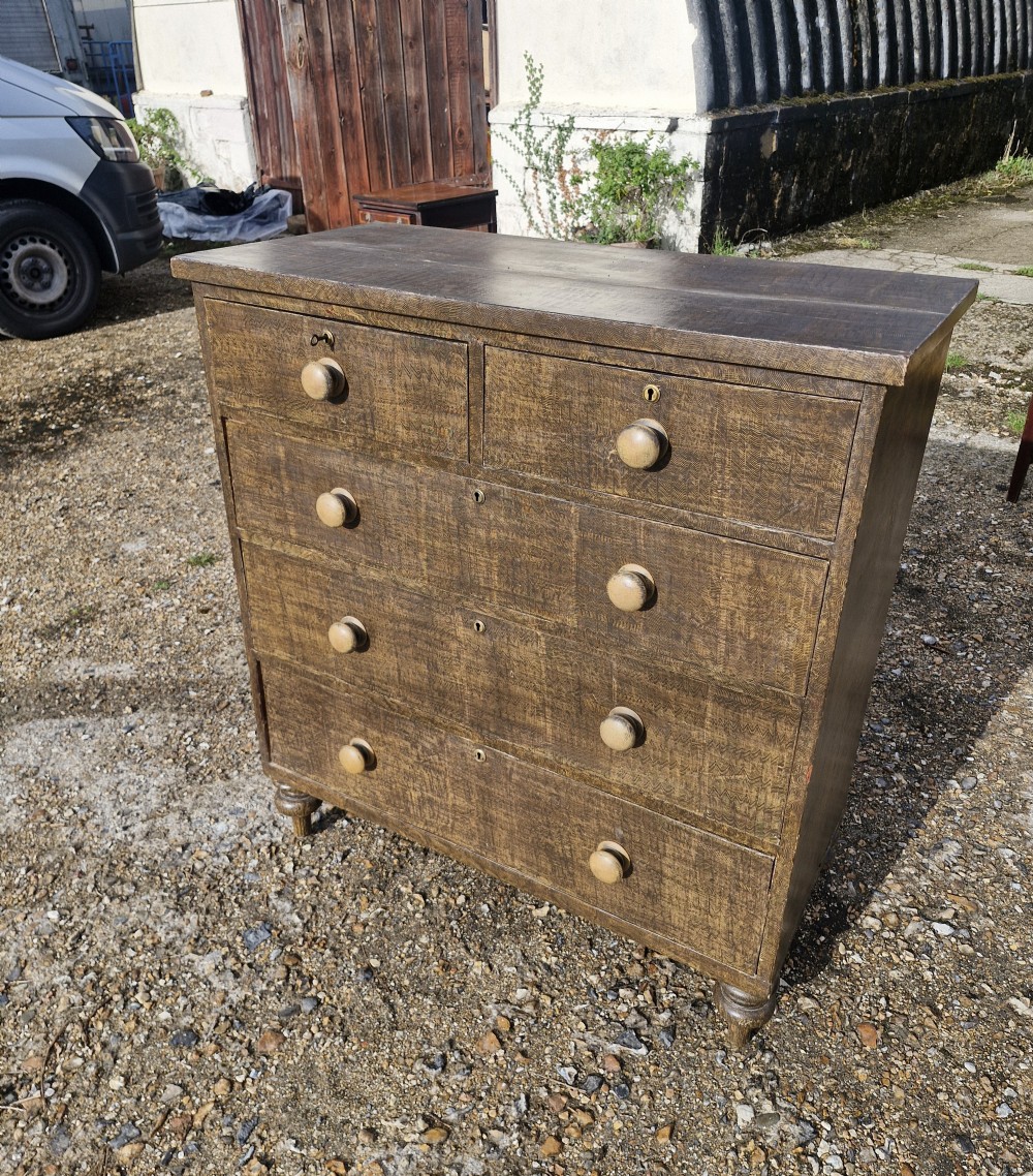 Victorian scumbled pine chest of drawers  View VII