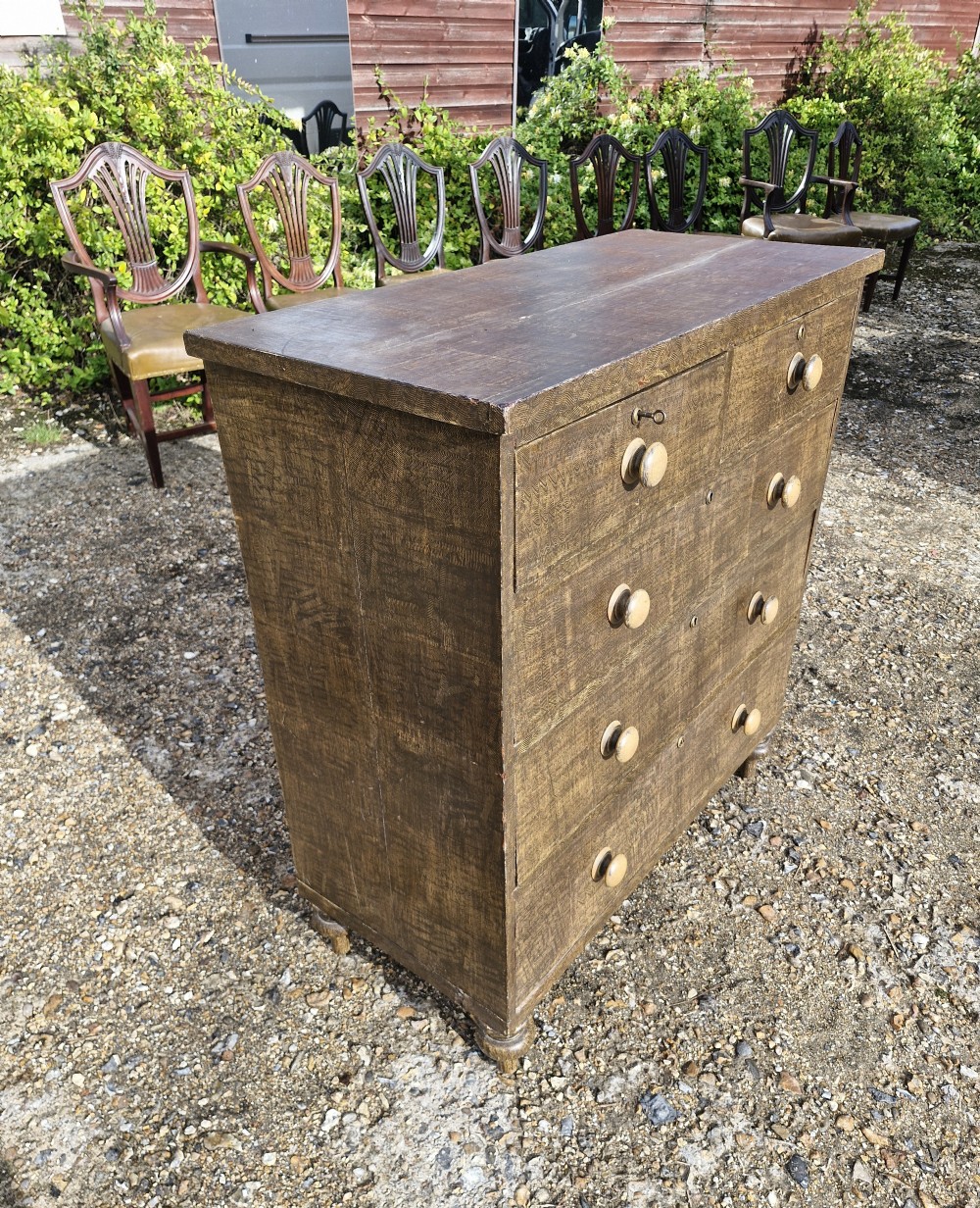 Victorian scumbled pine chest of drawers  View IX
