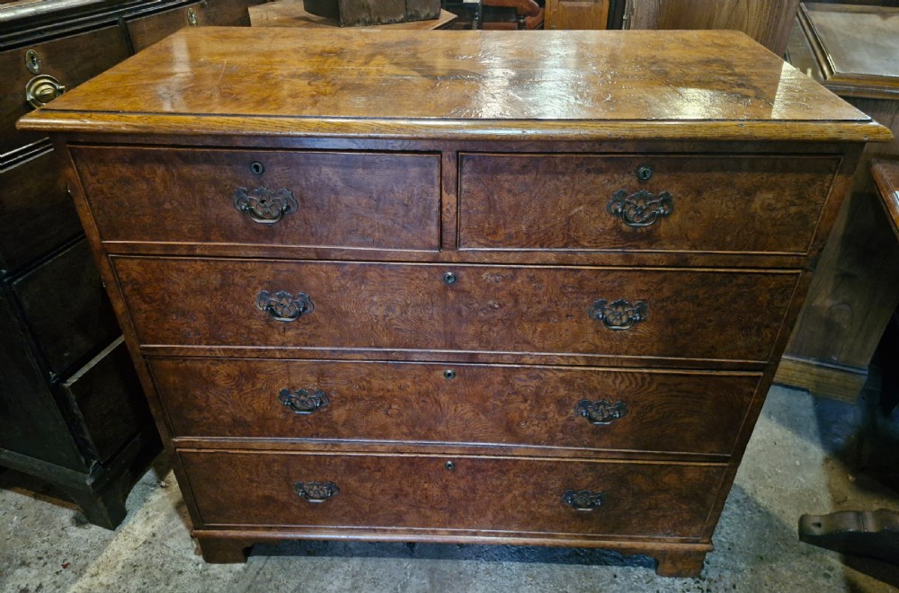 Early 19th century pollard oak and oak chest of drawers. 