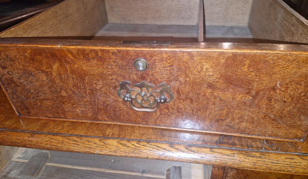 Early 19th century pollard oak and oak chest of drawers.  View IV