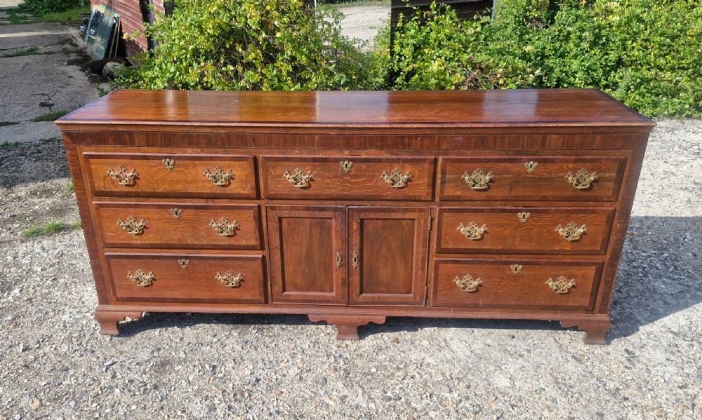 Large oak dresser base. 