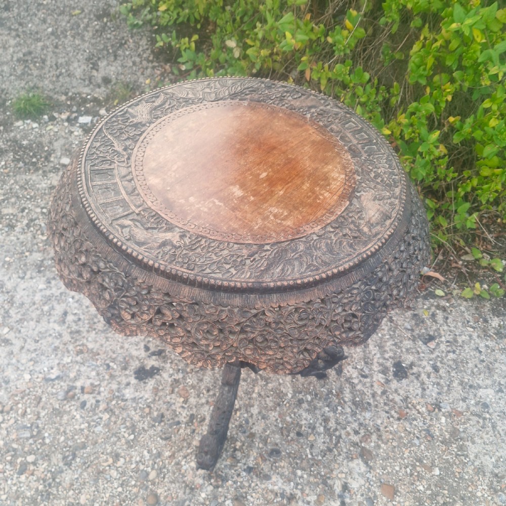 Carved Burmese occasional table.  View VI