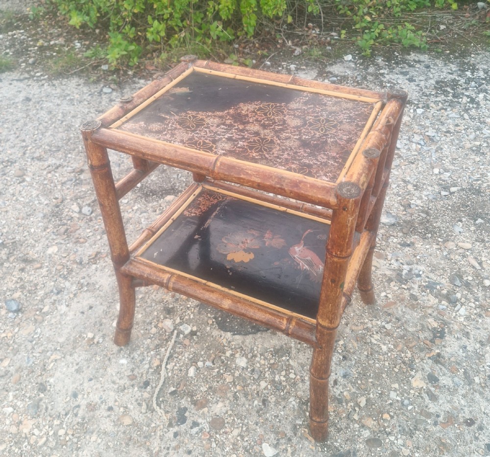 Victorian bamboo 2 tier occasional table. 