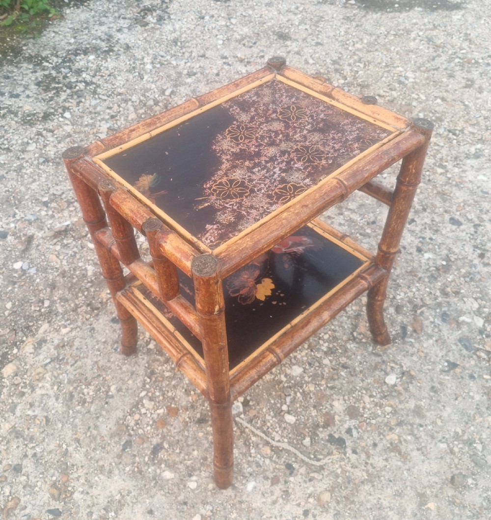 Victorian bamboo 2 tier occasional table.  View III