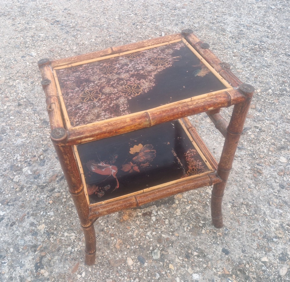 Victorian bamboo 2 tier occasional table.  View V