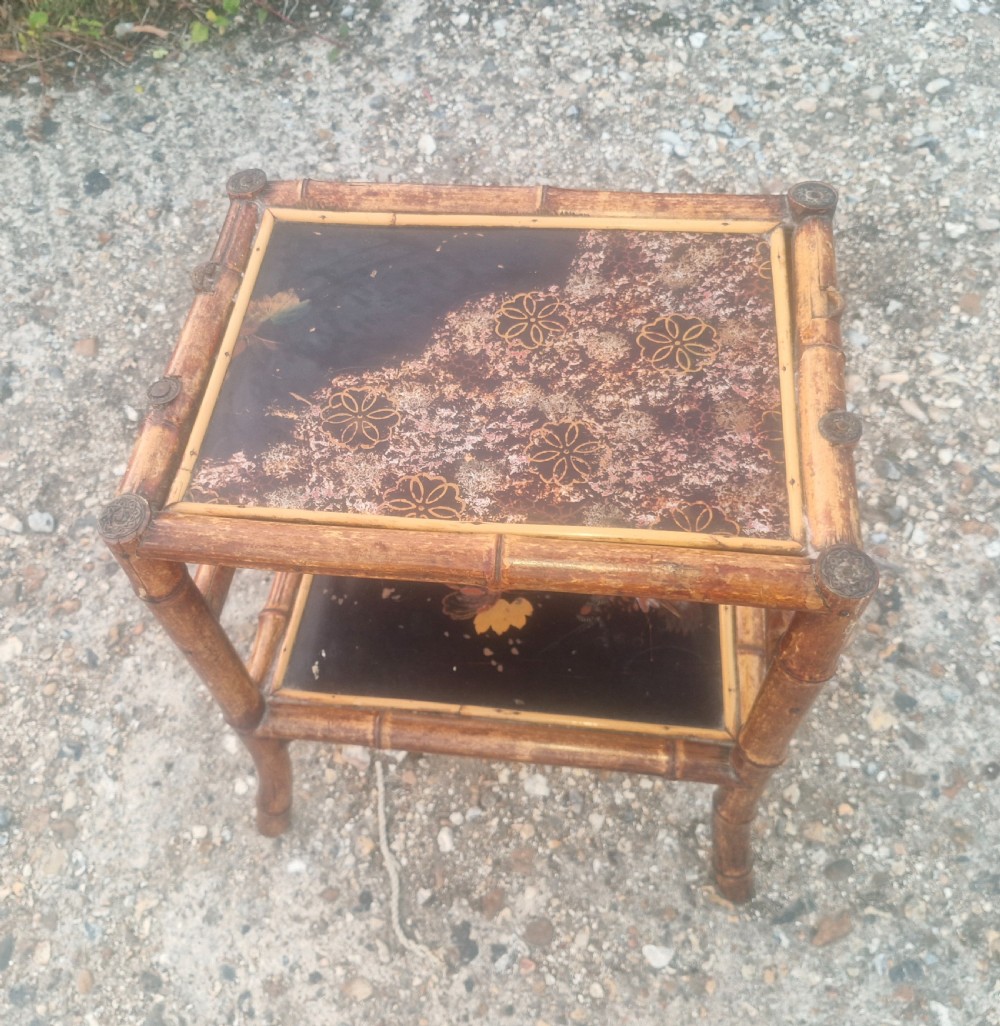 Victorian bamboo 2 tier occasional table.  View VI