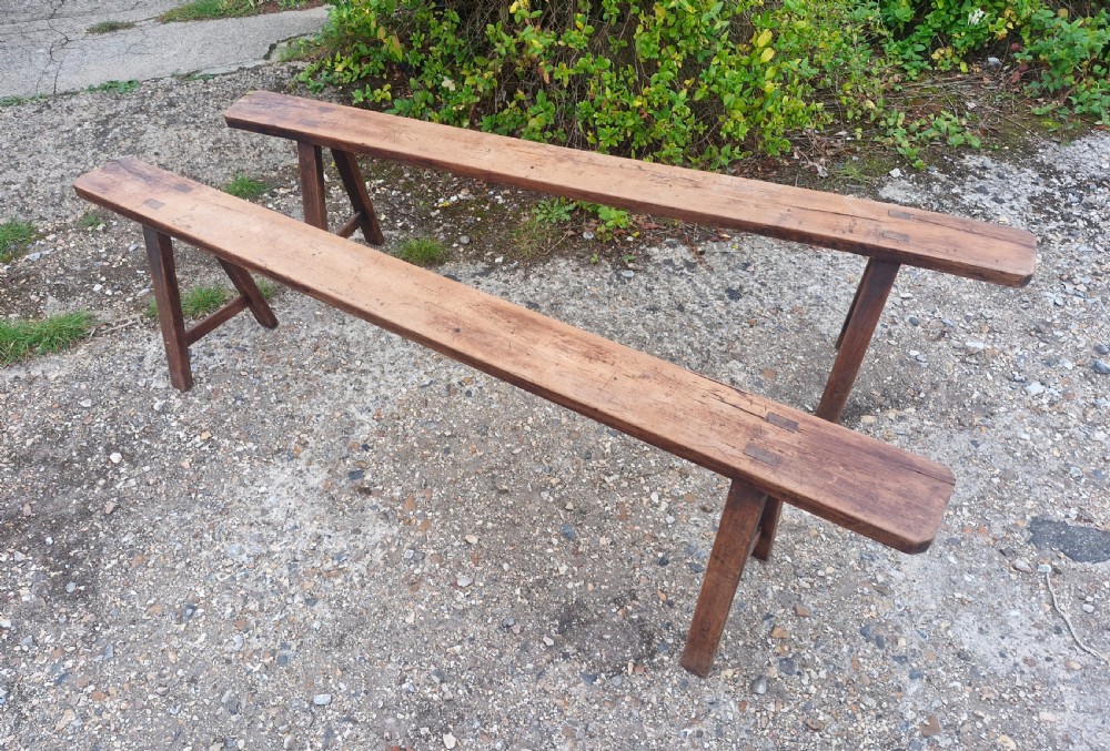 Pair of kitchen dining table benches  View II
