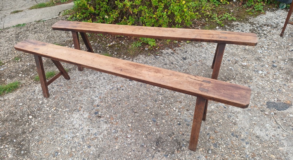 Pair of kitchen dining table benches  View III