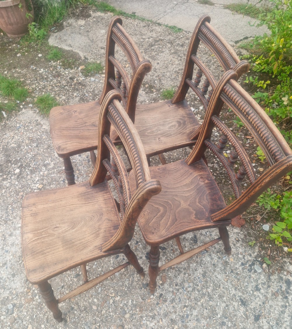 Set of 4 Unusual design Windsor chairs. View II