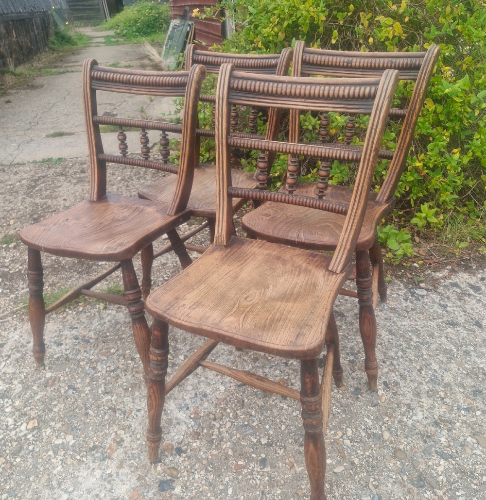 Set of 4 Unusual design Windsor chairs. View III