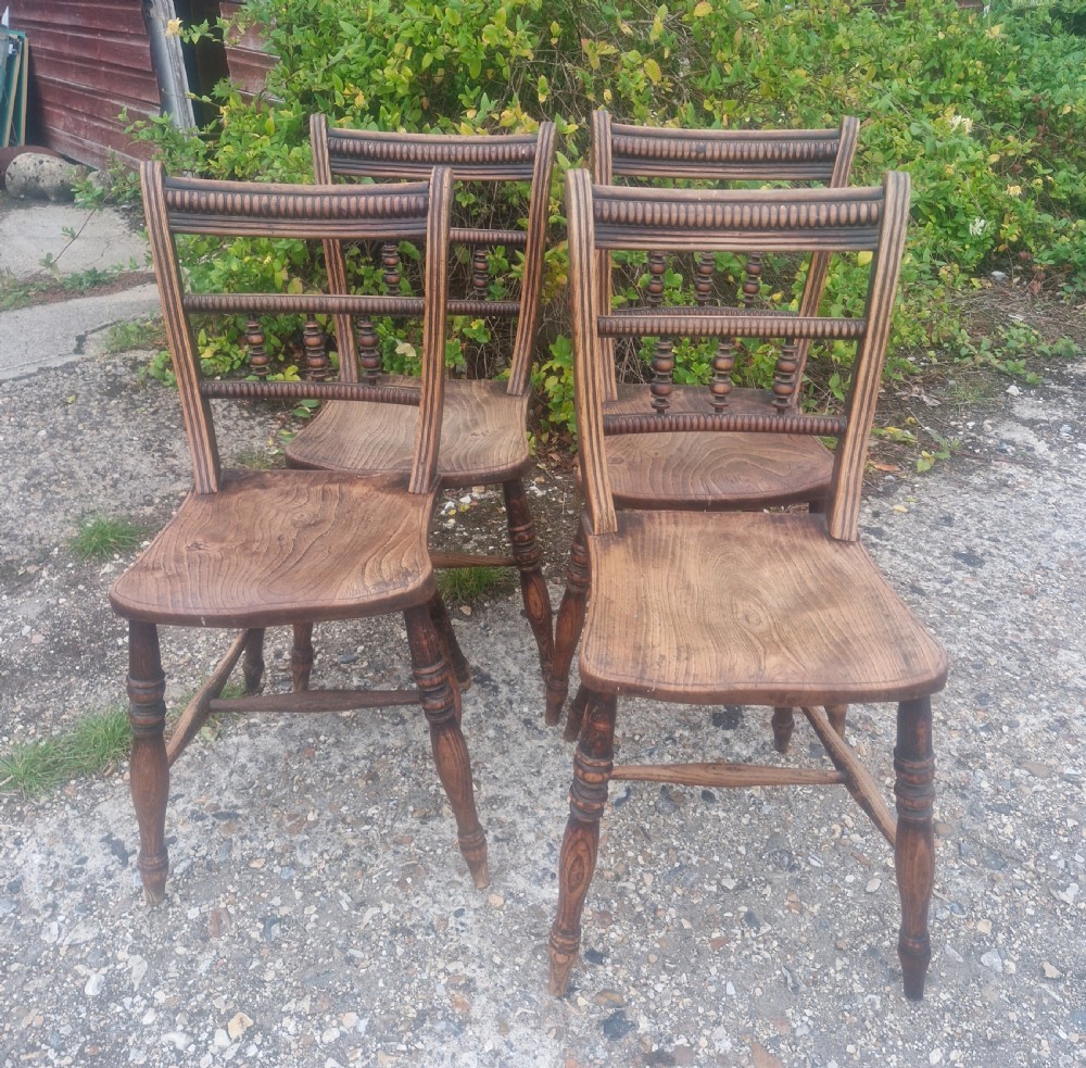 Set of 4 Unusual design Windsor chairs. View V
