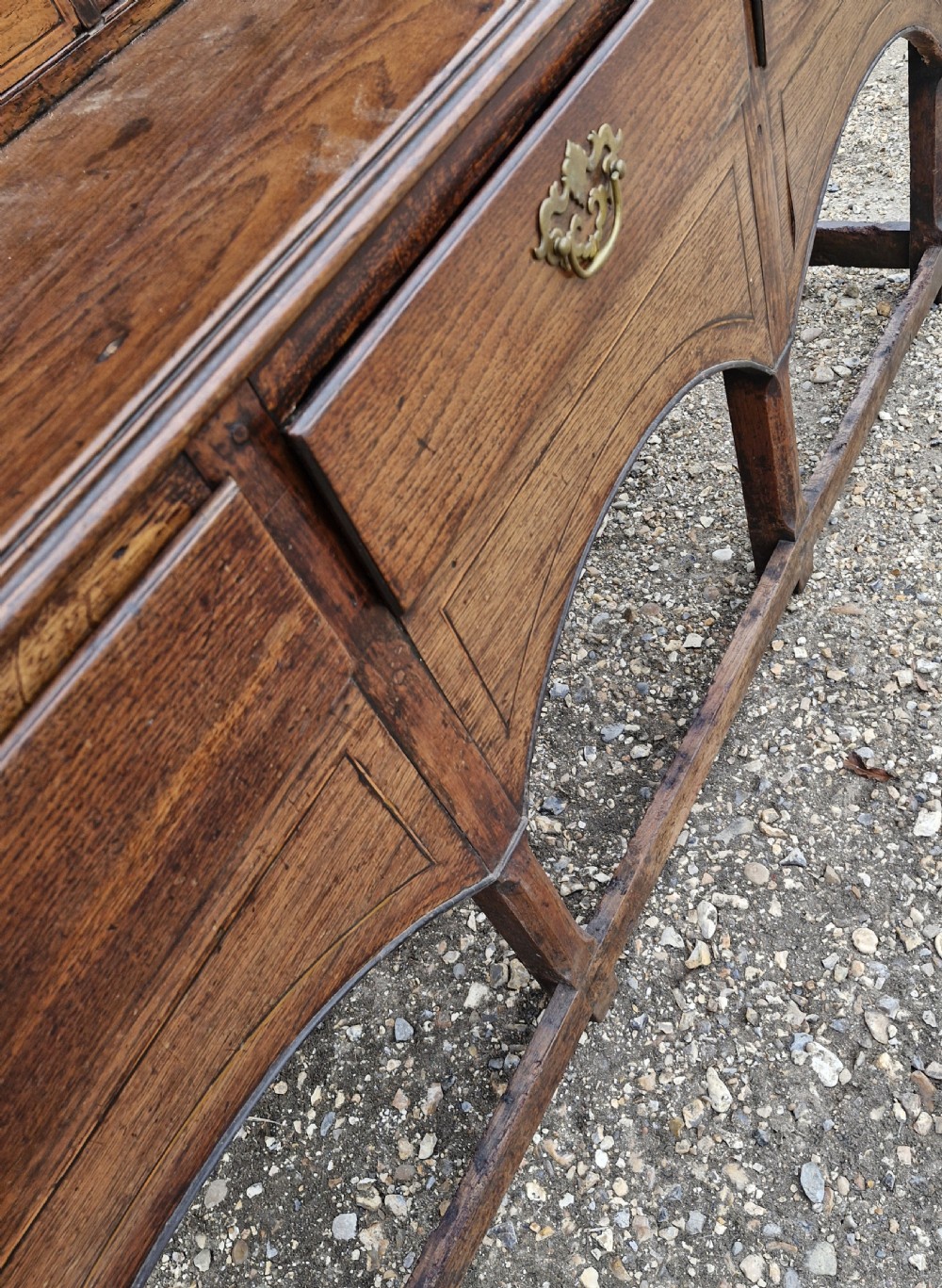 Early 19th century inlaid oak Welsh dresser.  View III
