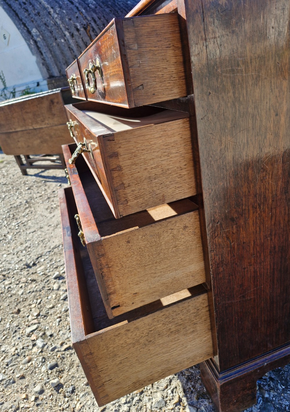Mid 18th century mahogany chest of drawers in the Chippendale manner.  View X