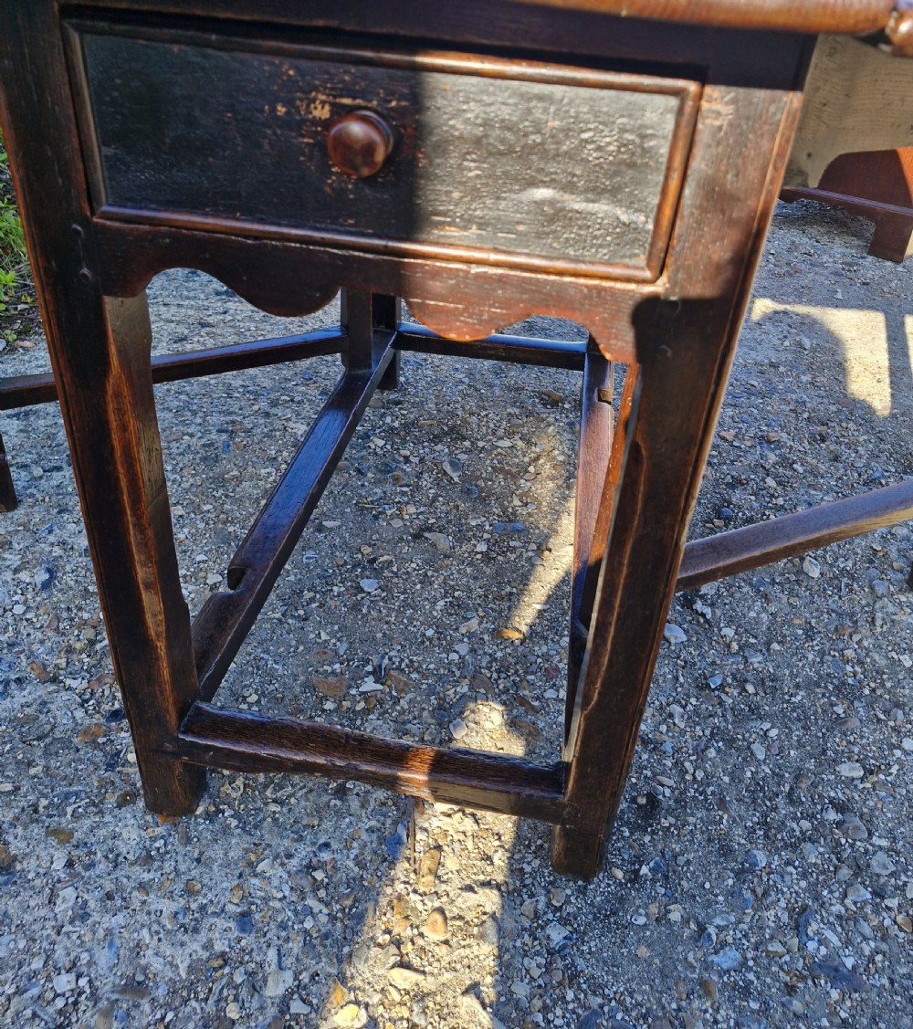 18th century oak Westmoreland Gate Leg kitchen dining table.  View V