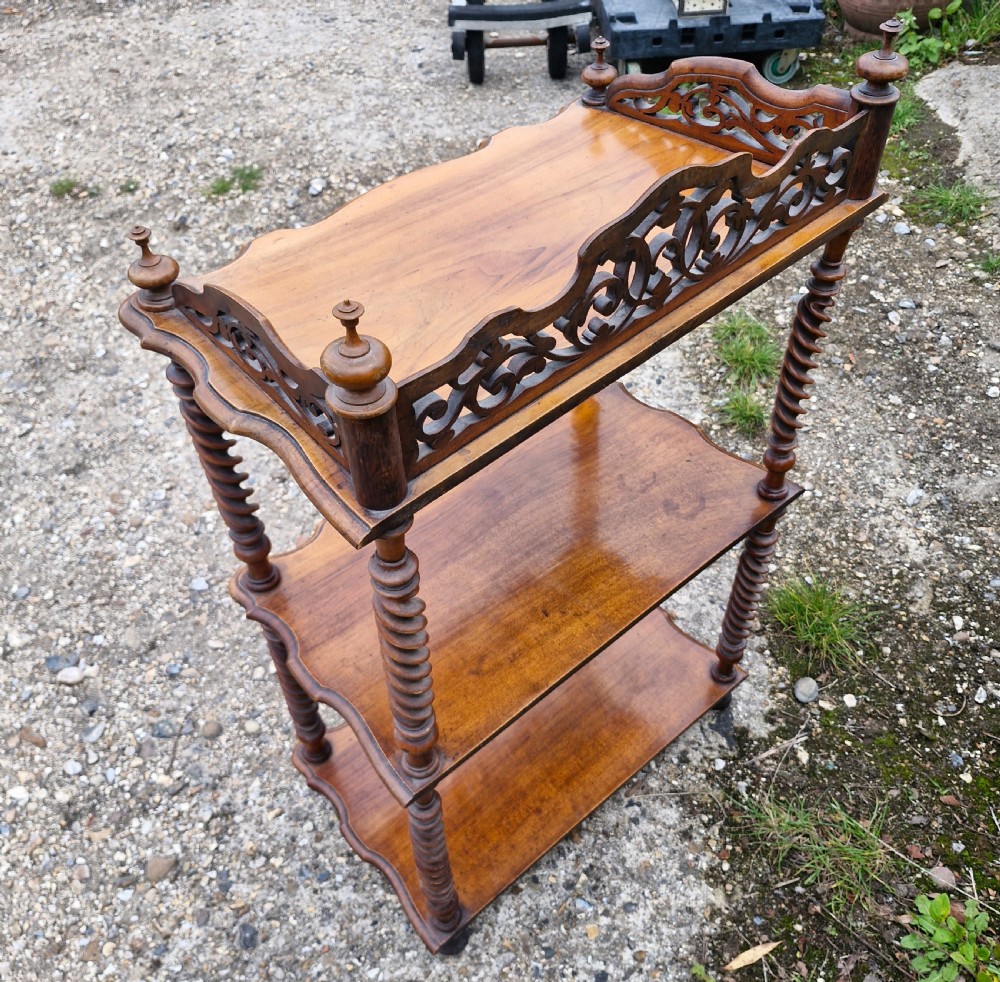 Victorian walnut 3 tier Etagere.  View IV