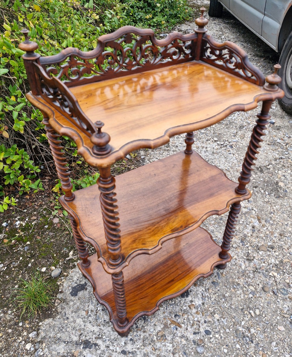 Victorian walnut 3 tier Etagere.  View V