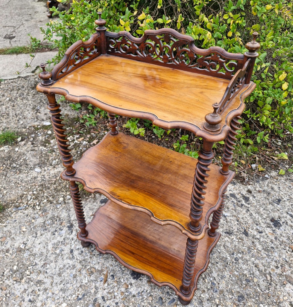 Victorian walnut 3 tier Etagere.  View VII