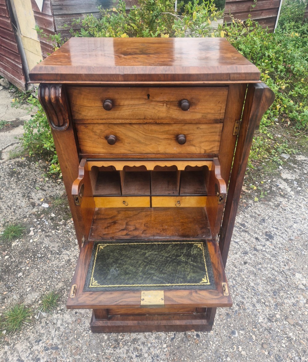 Victorian walnut secretaire Wellington Chest.  View X