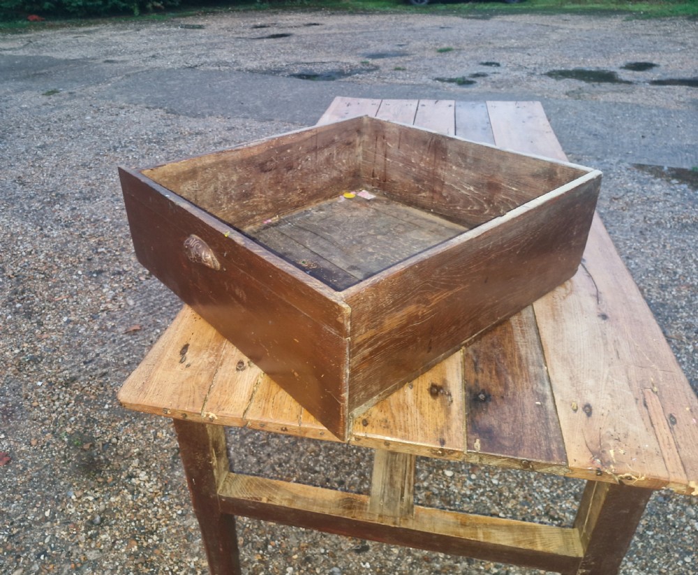  Late 19th century oak farmhouse kitchen dining table.  View IX