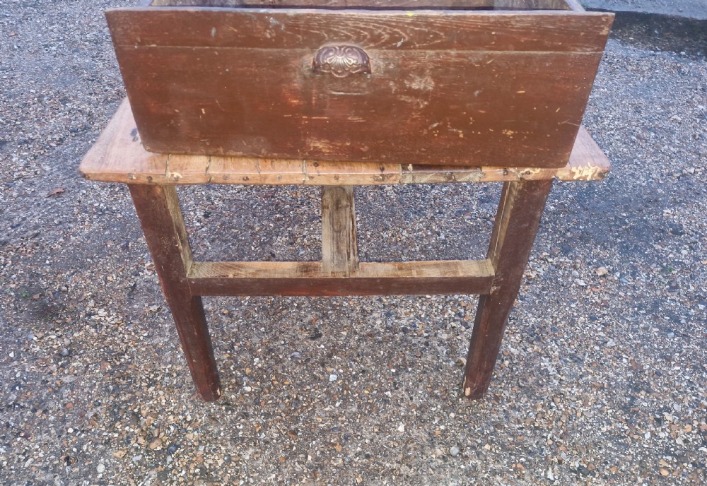  Late 19th century oak farmhouse kitchen dining table.  View XII