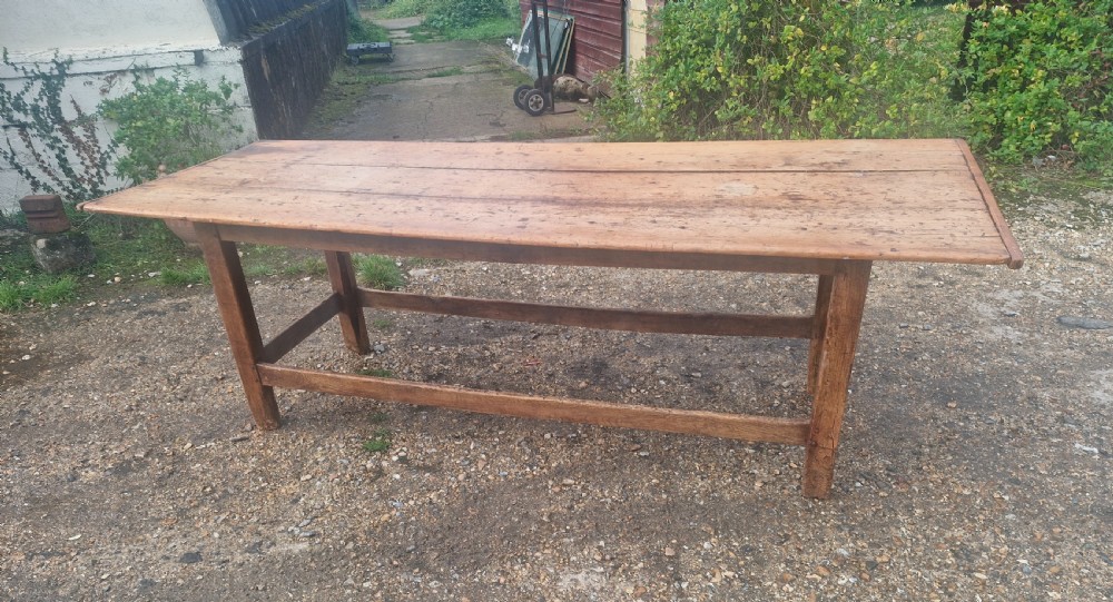Late Georgian 3 plank kitchen dining table. 