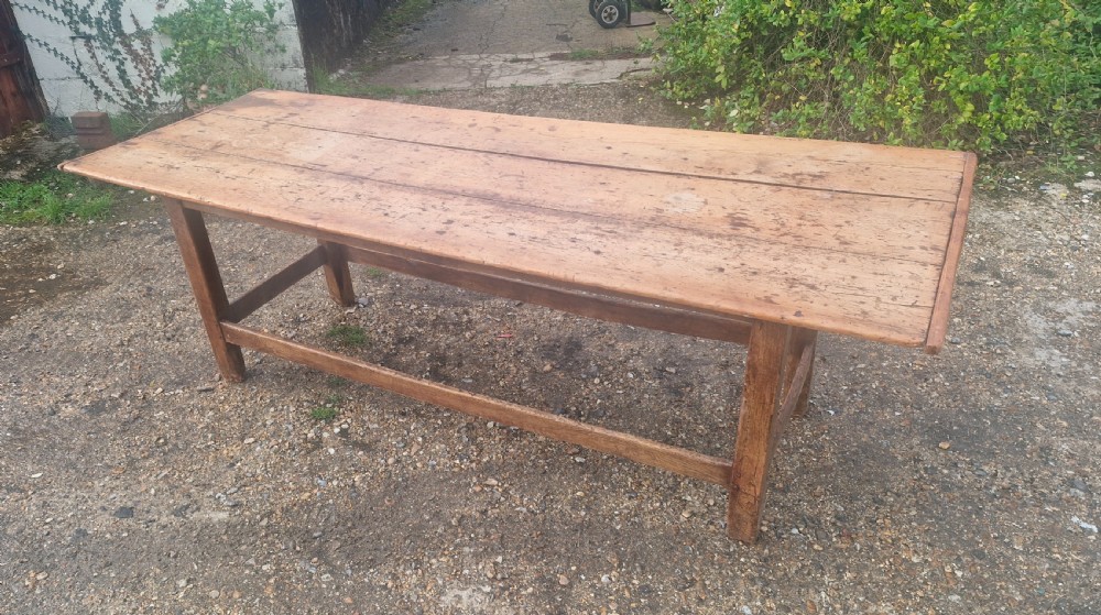 Late Georgian 3 plank kitchen dining table.  View IV