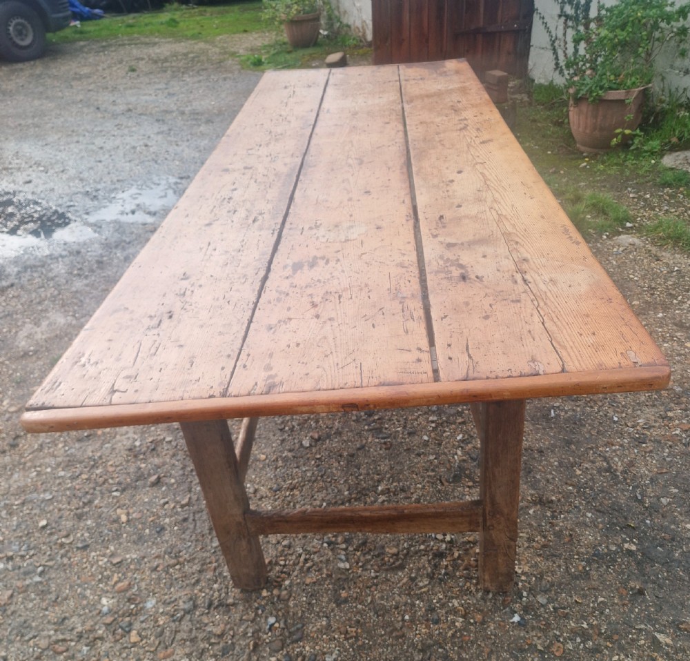 Late Georgian 3 plank kitchen dining table.  View V