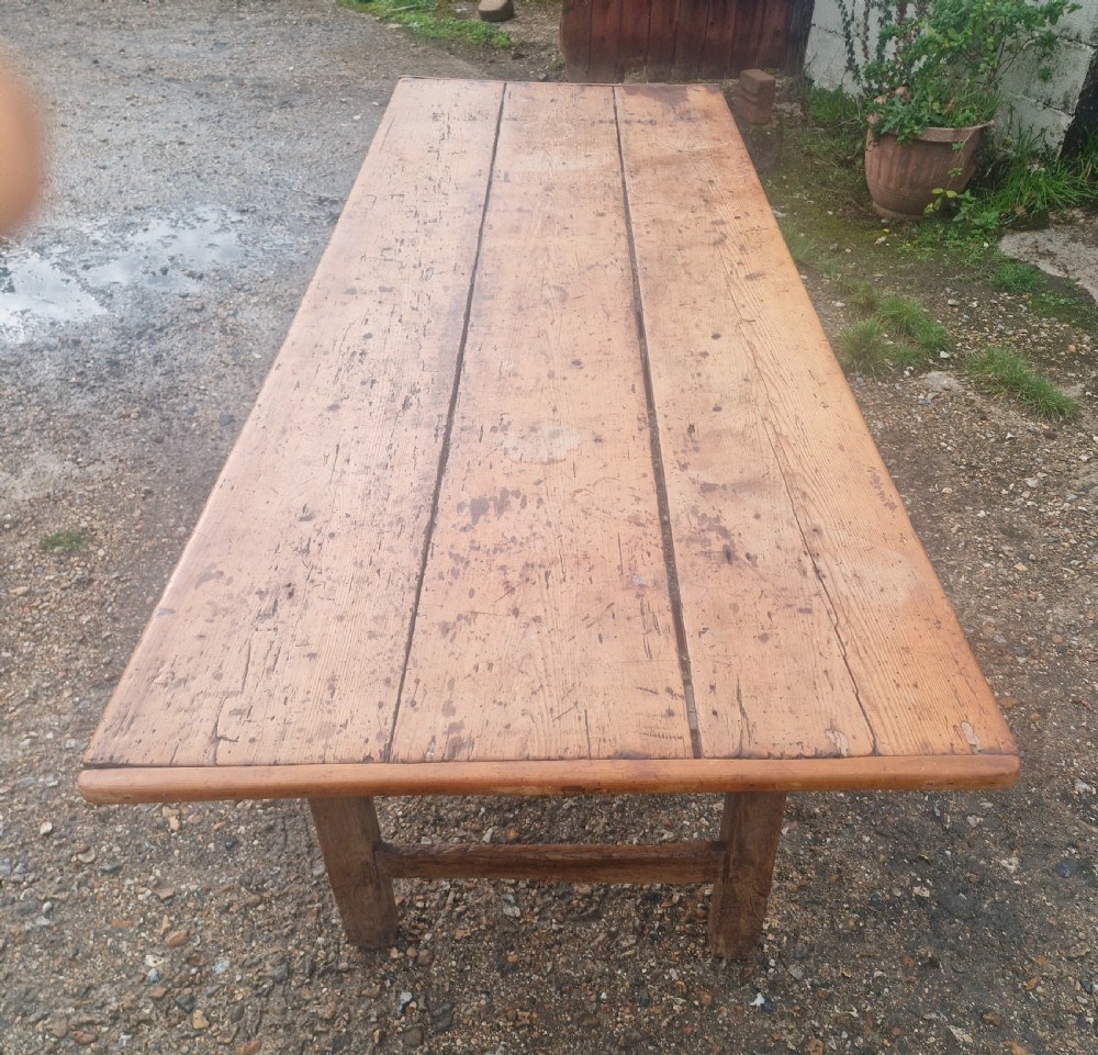 Late Georgian 3 plank kitchen dining table.  View VI