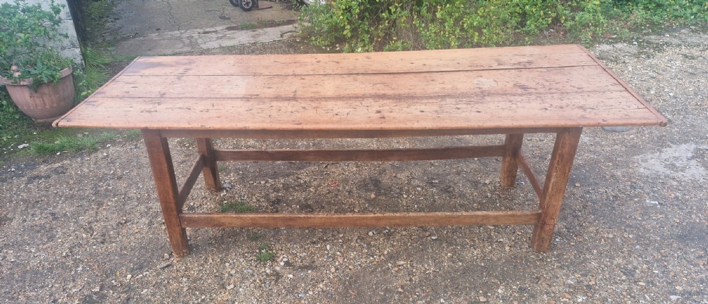 Late Georgian 3 plank kitchen dining table.  View VIII