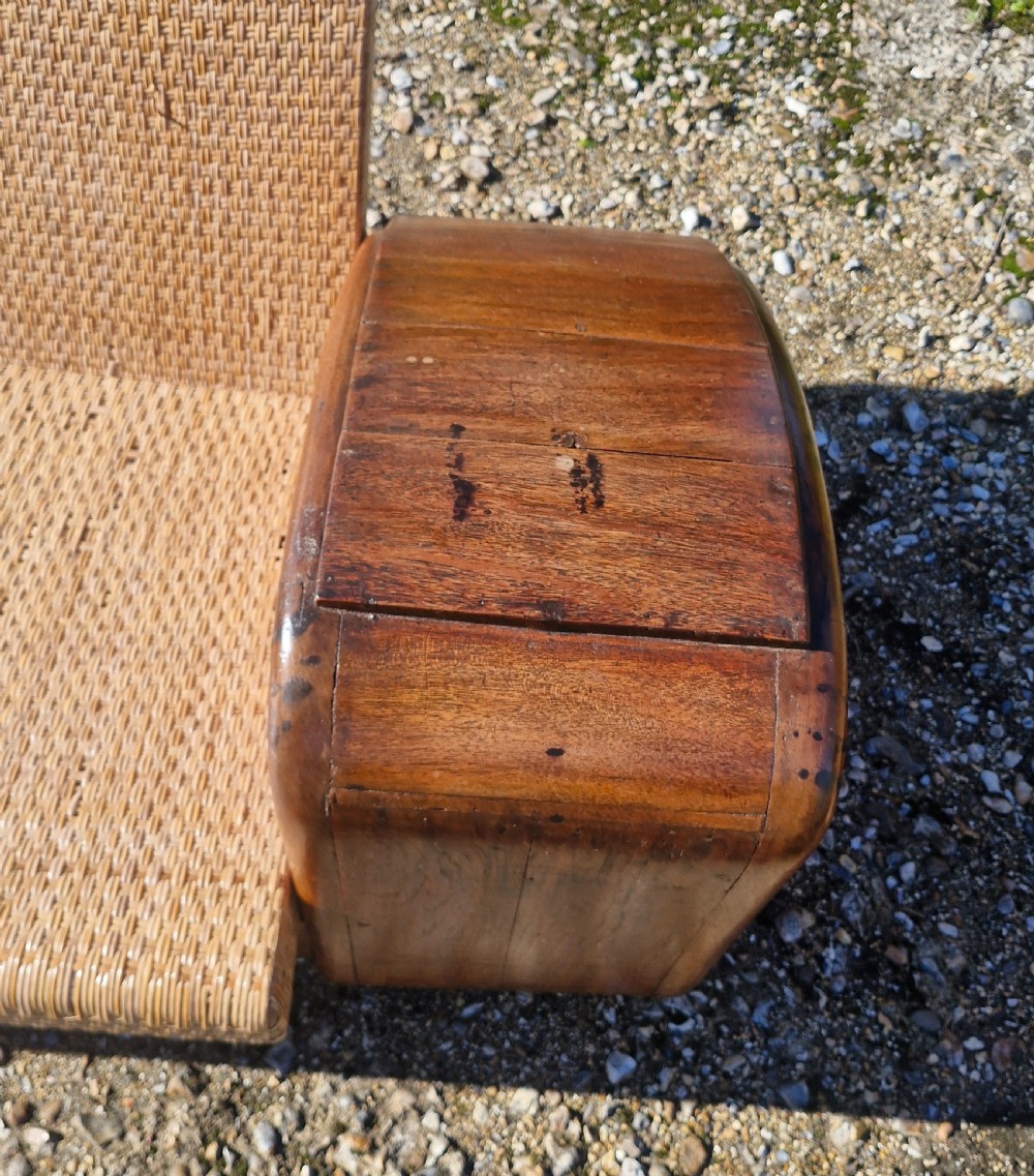 Very unusual Teak and cane Anglo Indian Art Deco sofa. View X