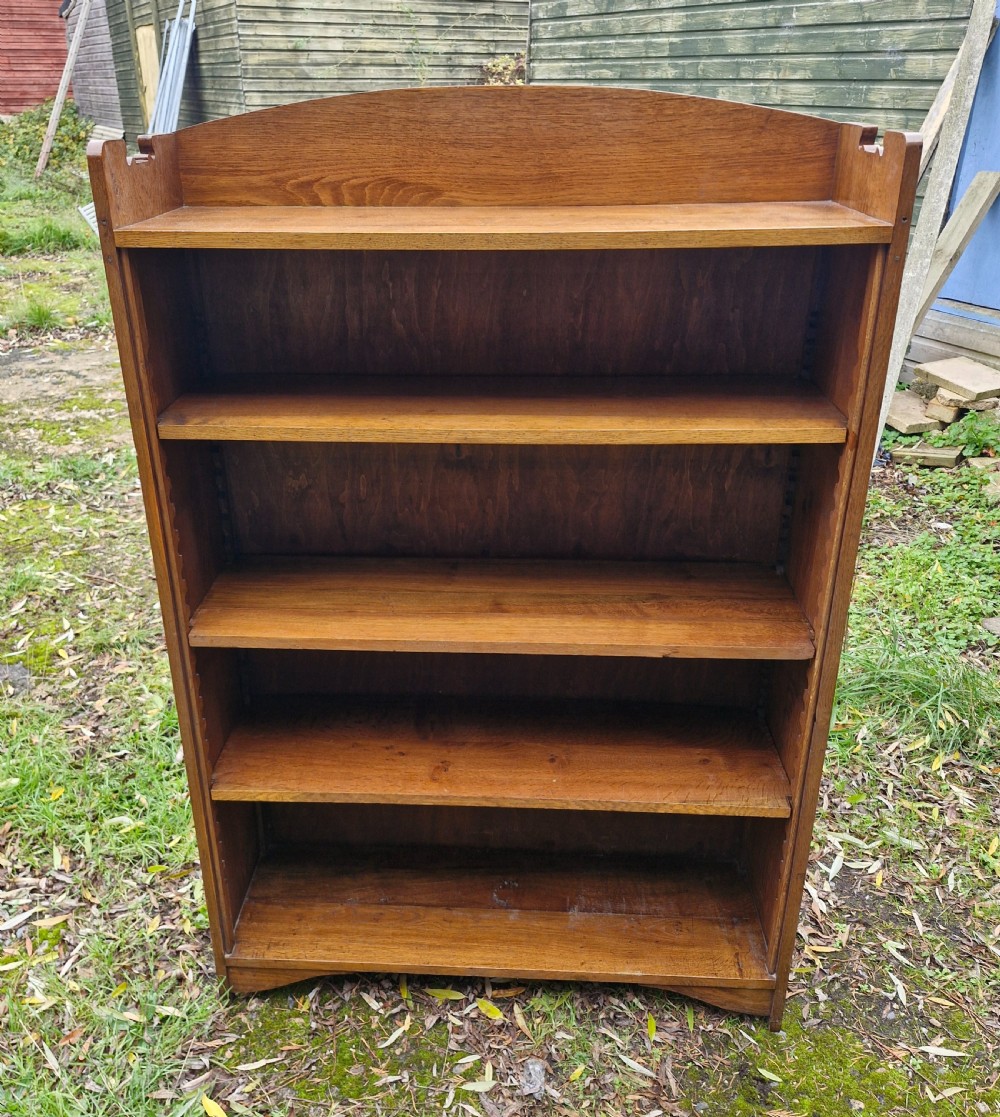 Early 20th century oak open front bookcase.  View V