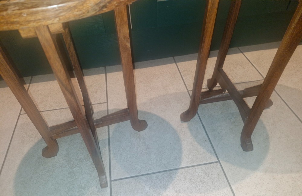 Pair of Anglo Indian bone and wood inlaid occasional tables  View III