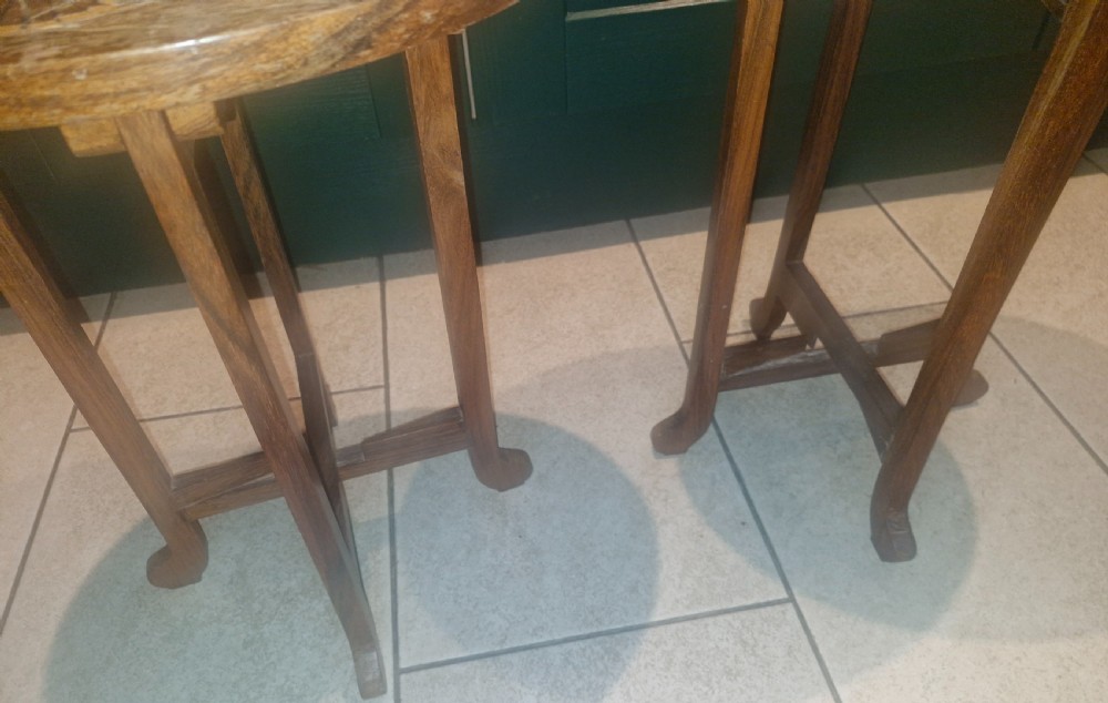 Pair of Anglo Indian bone and wood inlaid occasional tables  View IV
