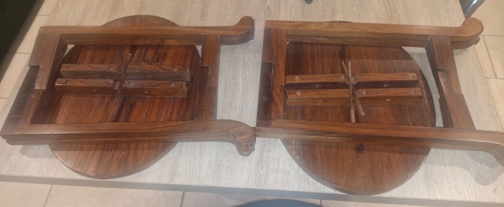 Pair of Anglo Indian bone and wood inlaid occasional tables  View VI