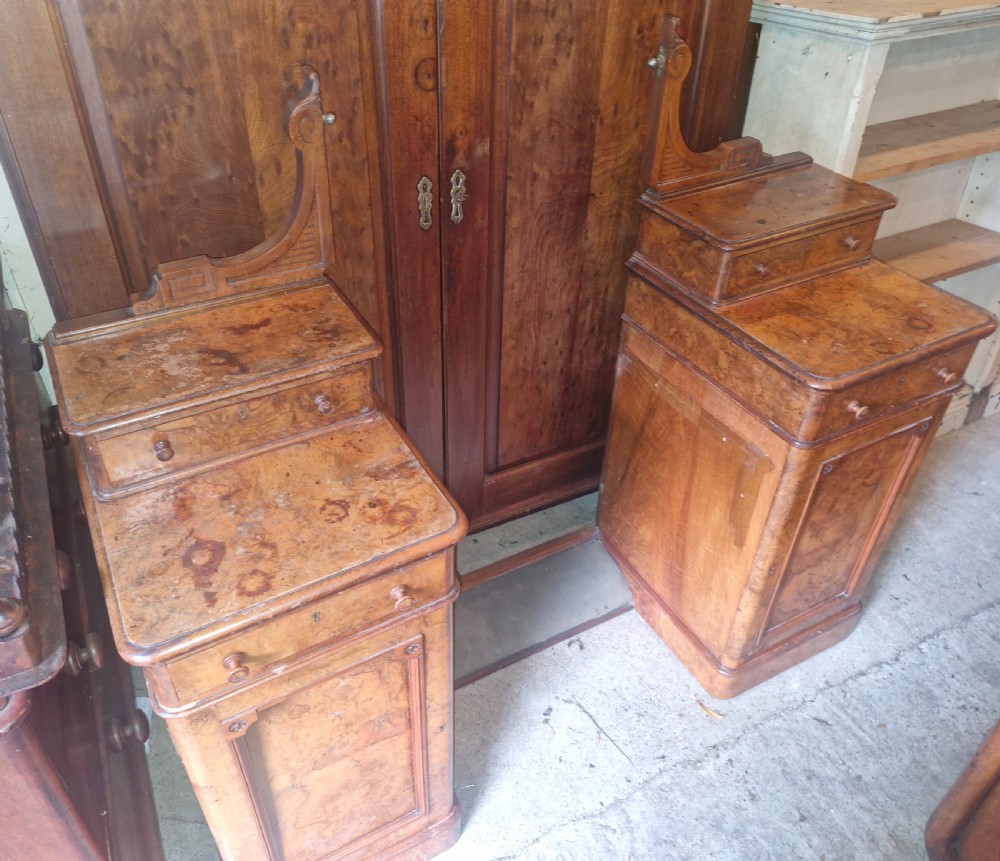 Victorian Scottish walnut dressing table. Makers stamp on locks - ideal conversion for pair of bedside cabinets.  View XIV
