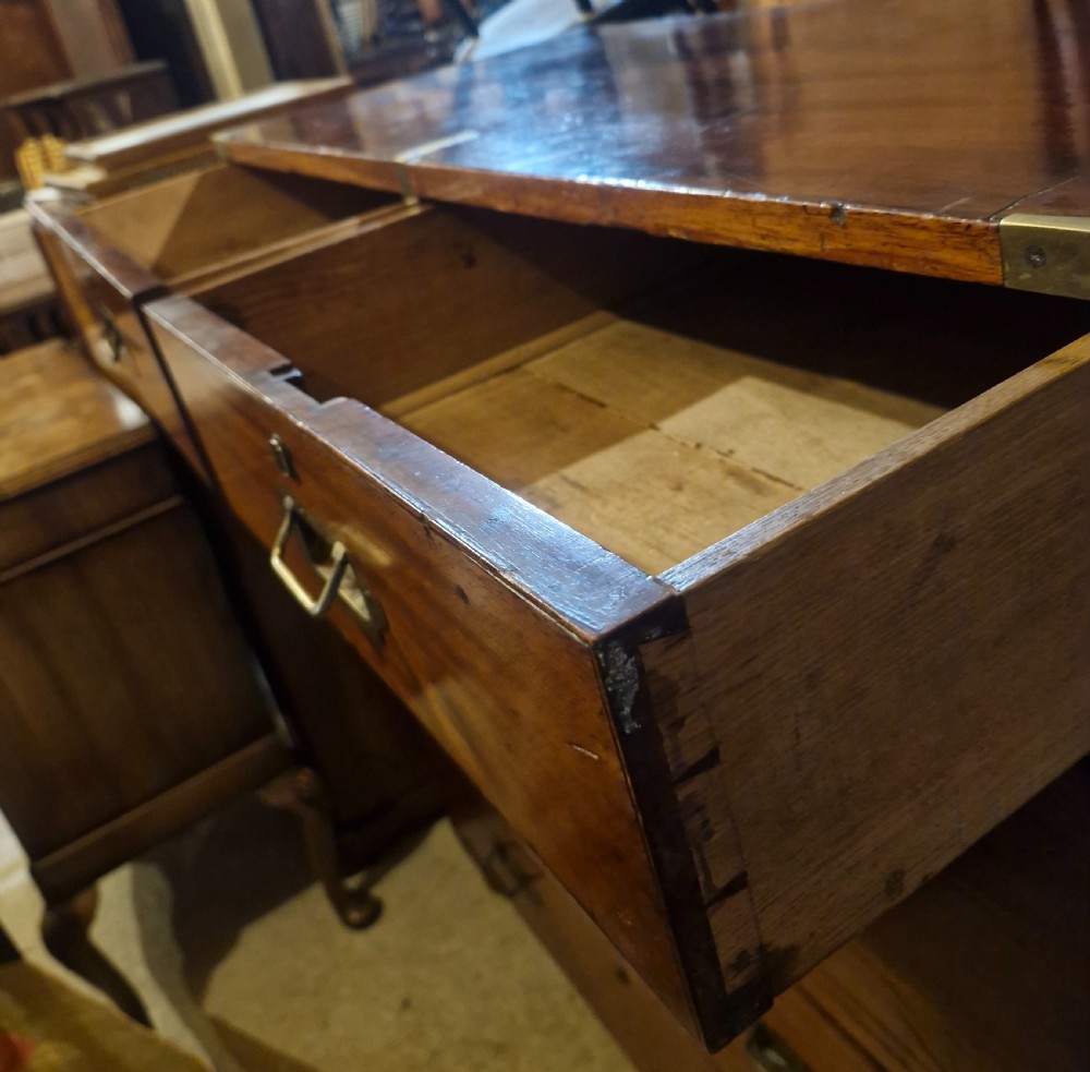 Victorian mahogany 2 part campaign chest of drawers.  View III