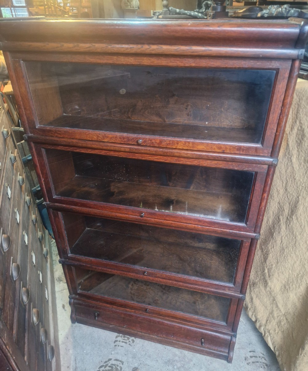 Oak Globe Wernicke bookcase cabinet.  View V