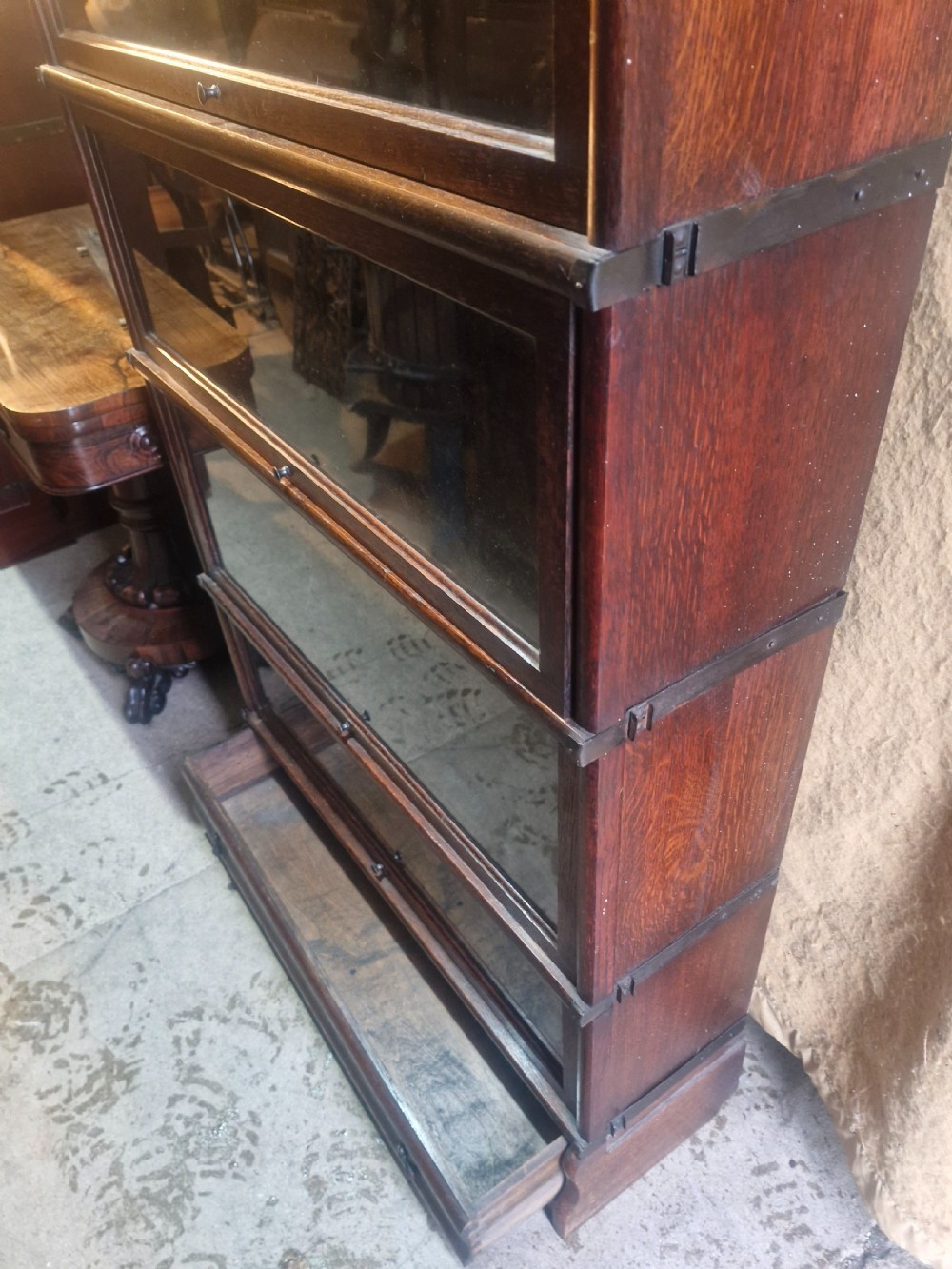 Oak Globe Wernicke bookcase cabinet.  View VII