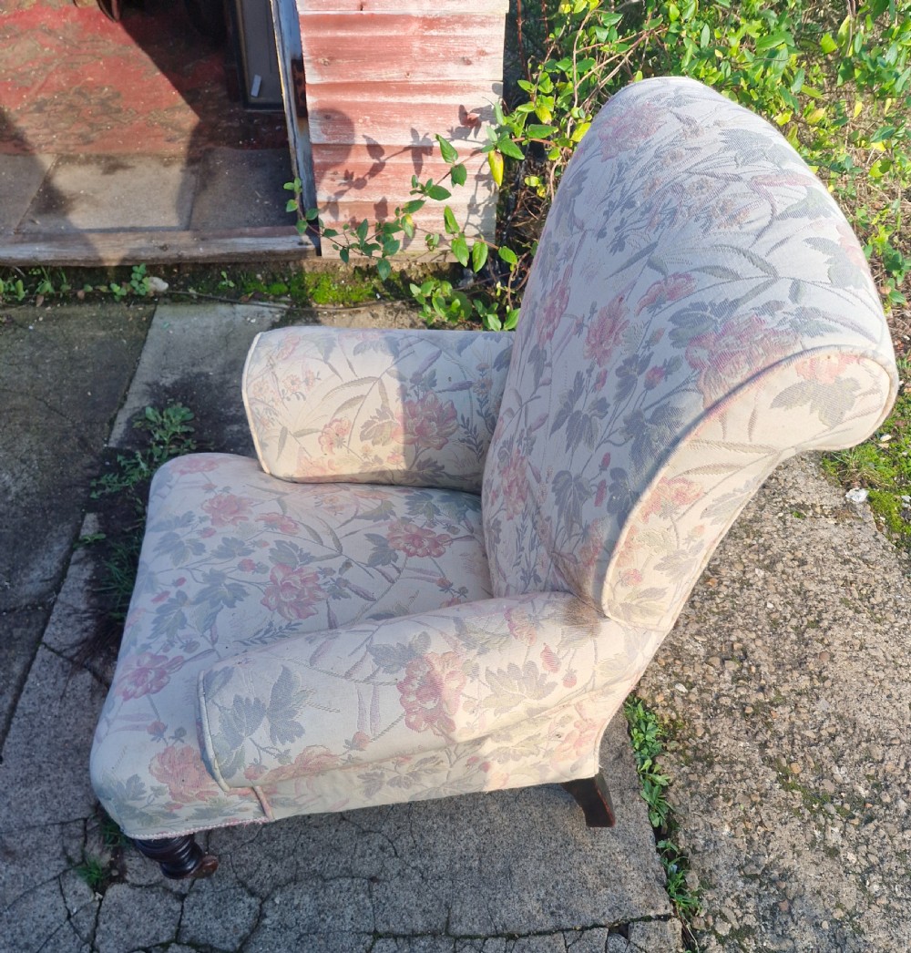 Victorian upholstered child's armchair.  View II