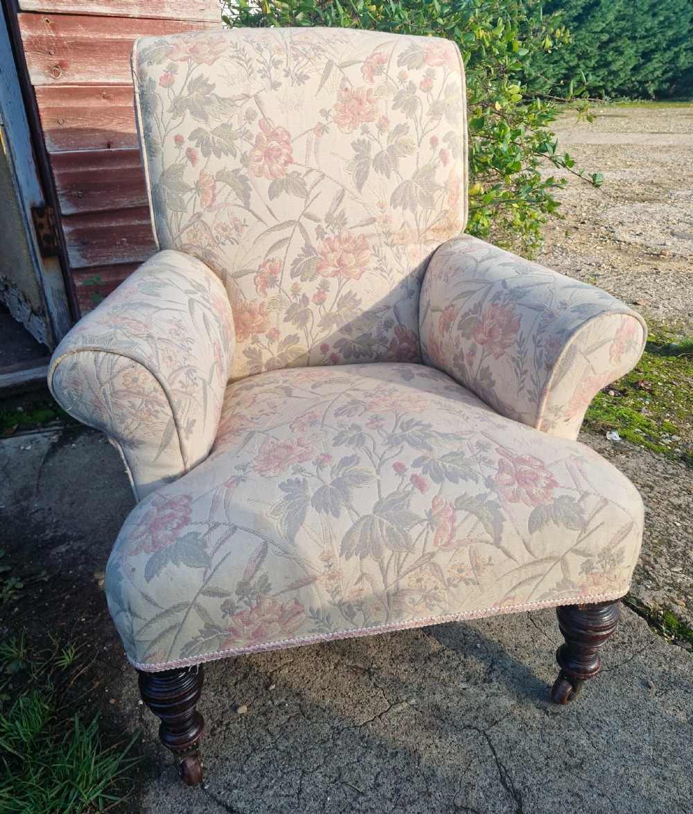 Victorian upholstered child's armchair.  View VIII