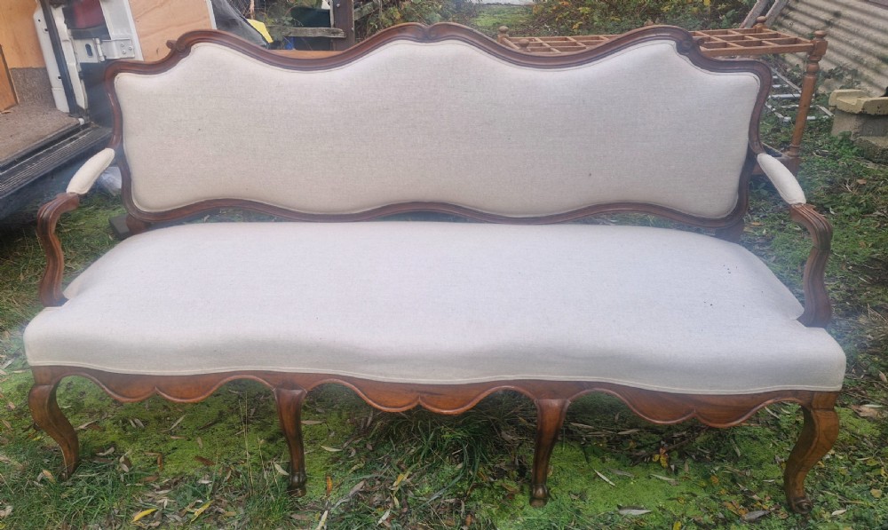 19th century French Walnut framed country house sofa.  View II