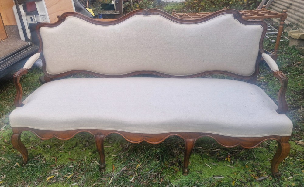19th century French Walnut framed country house sofa.  View III