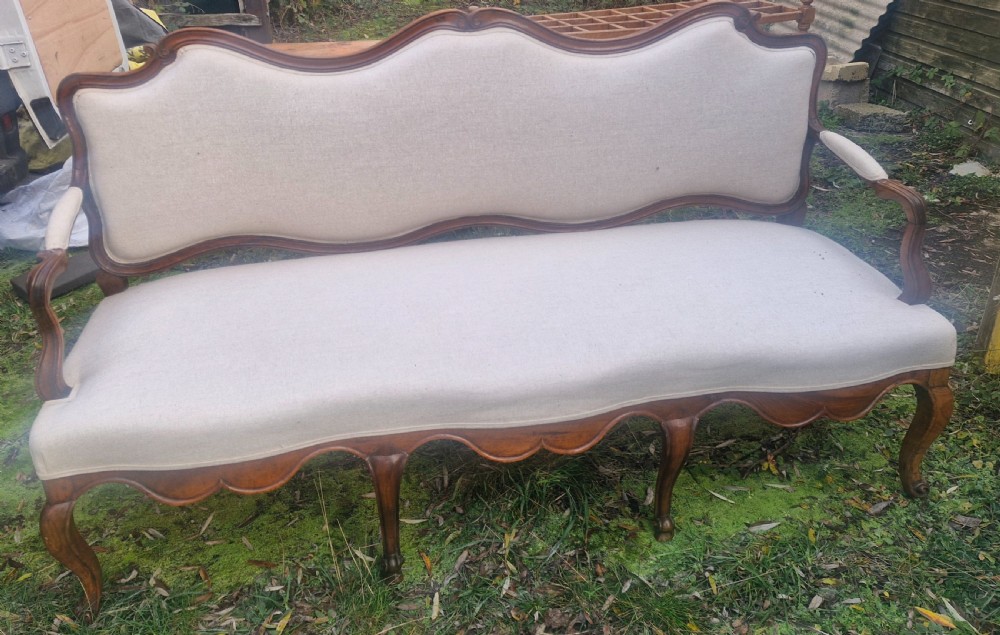 19th century French Walnut framed country house sofa.  View V