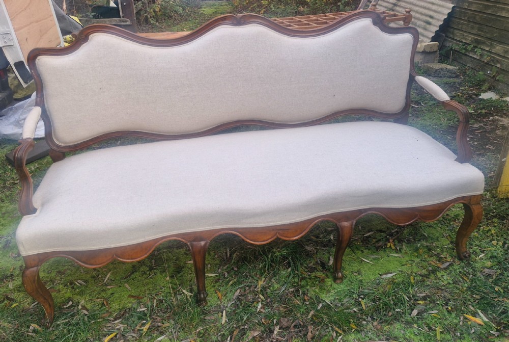 19th century French Walnut framed country house sofa.  View VI