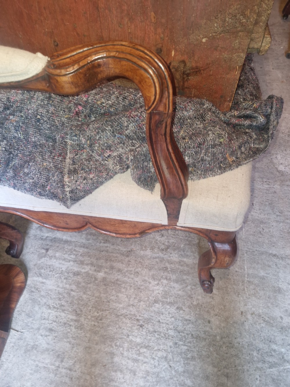 19th century French Walnut framed country house sofa.  View X